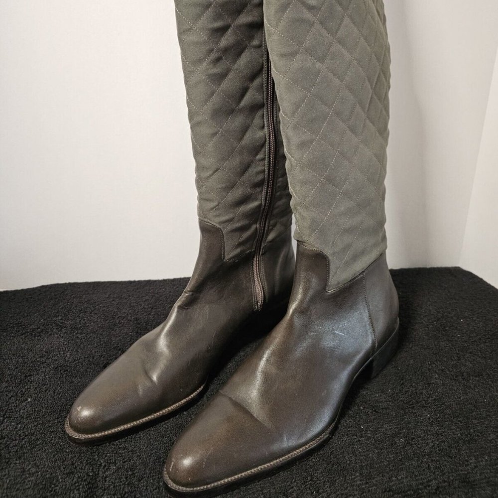 Ralph Lauren Kamille Leather Quilted Riding Boots Size 8 1/2 8.5